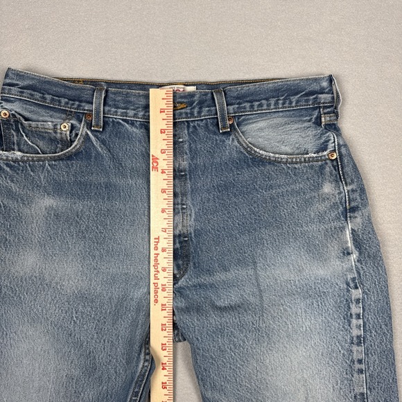 Vintage Levis 501 Jeans Mens 34x28 Blue Washout Work Pants Button Fly (Tag36x31) - Picture 5 of 13